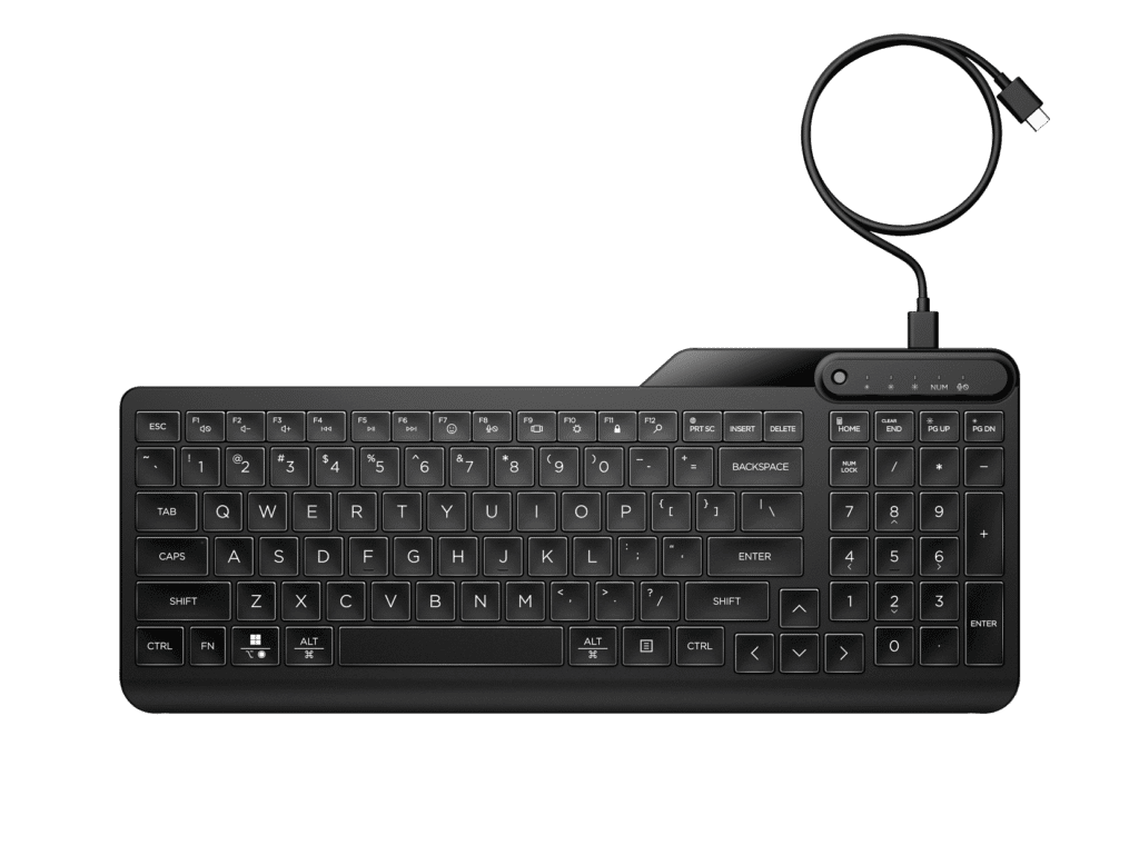 HP 400 Backlit Wired Keyboard